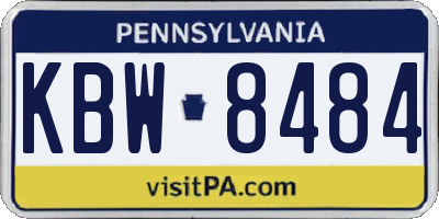 PA license plate KBW8484