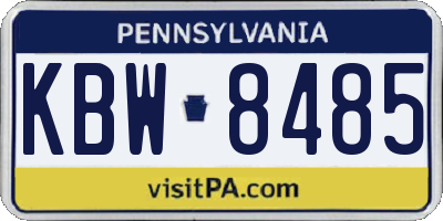 PA license plate KBW8485