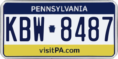 PA license plate KBW8487