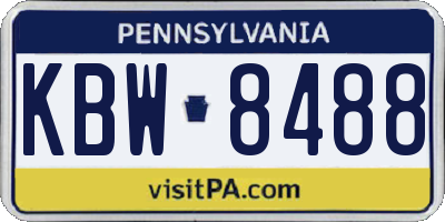 PA license plate KBW8488
