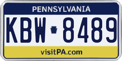 PA license plate KBW8489