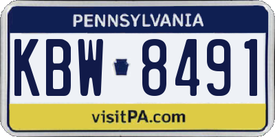 PA license plate KBW8491