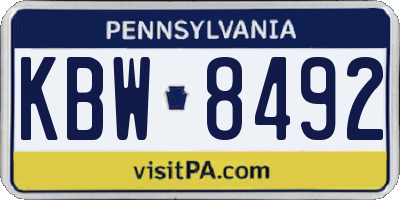 PA license plate KBW8492