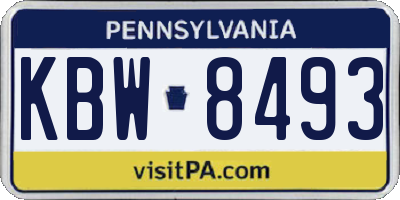 PA license plate KBW8493