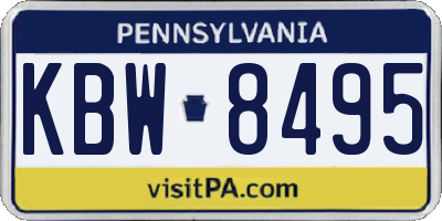 PA license plate KBW8495