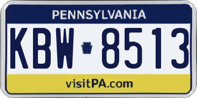PA license plate KBW8513