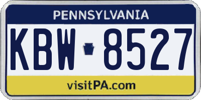 PA license plate KBW8527