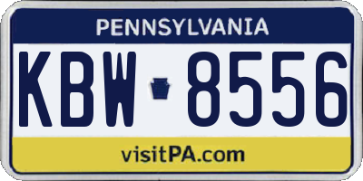 PA license plate KBW8556