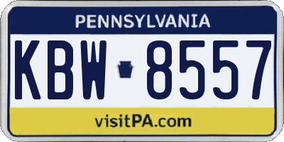 PA license plate KBW8557