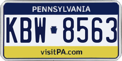 PA license plate KBW8563