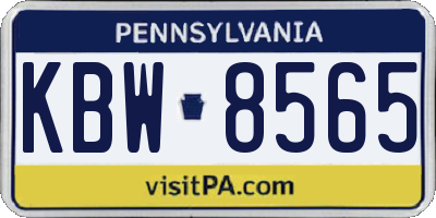 PA license plate KBW8565