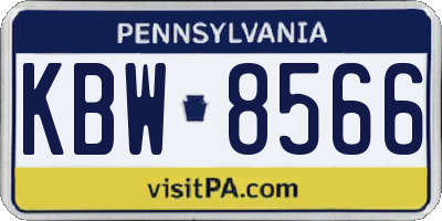 PA license plate KBW8566
