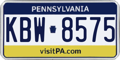 PA license plate KBW8575