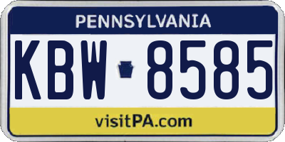 PA license plate KBW8585