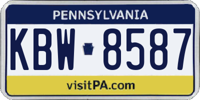 PA license plate KBW8587