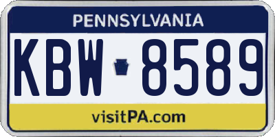 PA license plate KBW8589