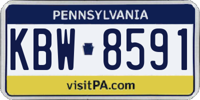 PA license plate KBW8591