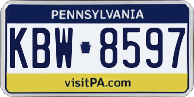 PA license plate KBW8597