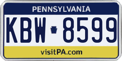 PA license plate KBW8599