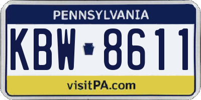 PA license plate KBW8611