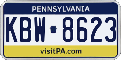 PA license plate KBW8623