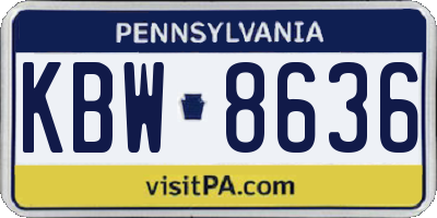 PA license plate KBW8636