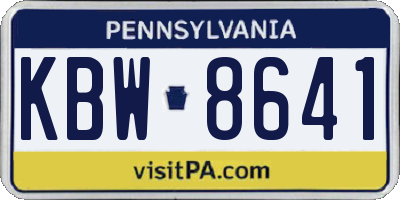 PA license plate KBW8641