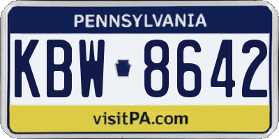 PA license plate KBW8642