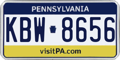 PA license plate KBW8656
