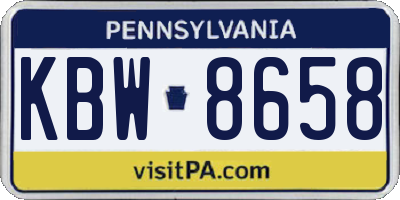 PA license plate KBW8658