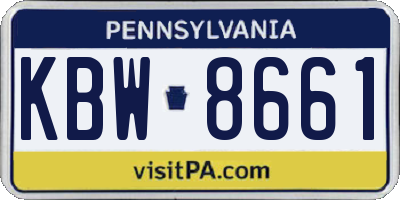 PA license plate KBW8661