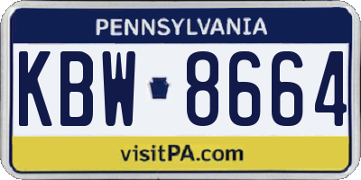 PA license plate KBW8664