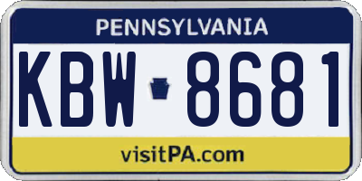 PA license plate KBW8681