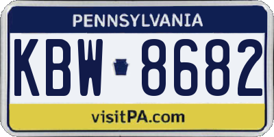 PA license plate KBW8682