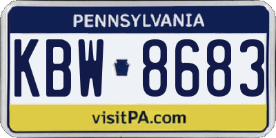 PA license plate KBW8683