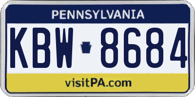 PA license plate KBW8684