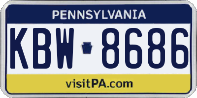 PA license plate KBW8686