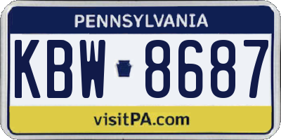 PA license plate KBW8687