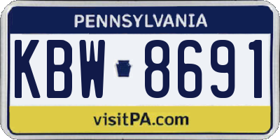 PA license plate KBW8691