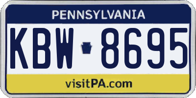 PA license plate KBW8695