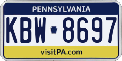 PA license plate KBW8697