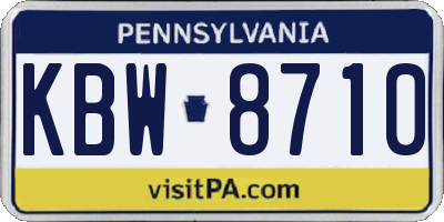 PA license plate KBW8710