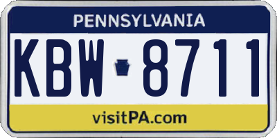 PA license plate KBW8711