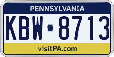 PA license plate KBW8713