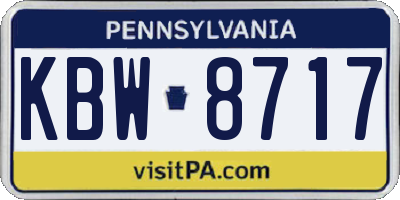 PA license plate KBW8717