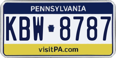 PA license plate KBW8787