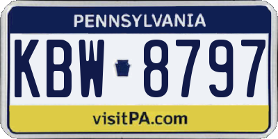 PA license plate KBW8797