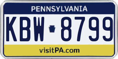 PA license plate KBW8799