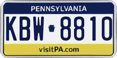 PA license plate KBW8810