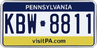 PA license plate KBW8811